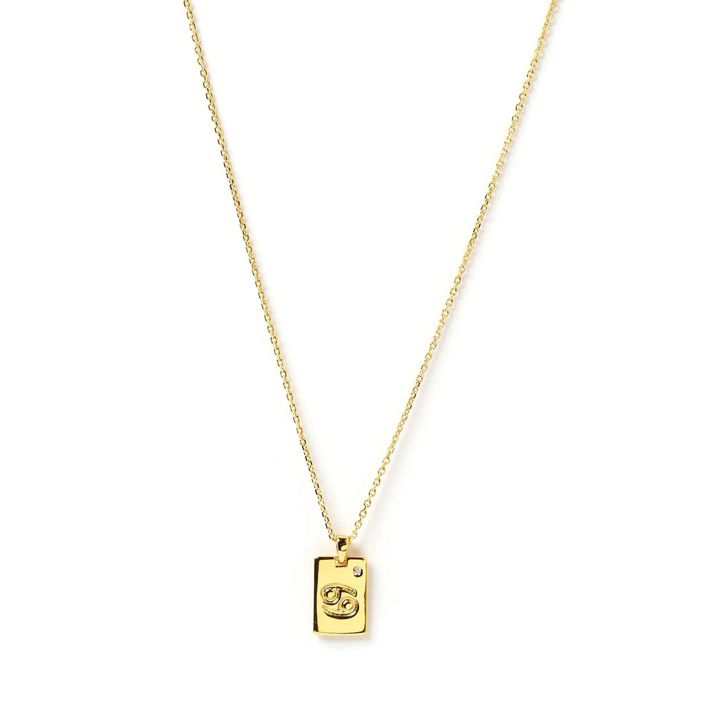 Zodiac Gold Tag Necklace