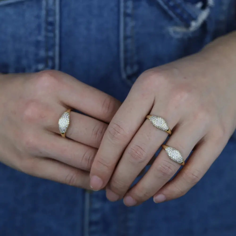 Pave Gold Dome Ring