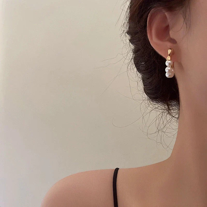 Gold Pearl Earrings