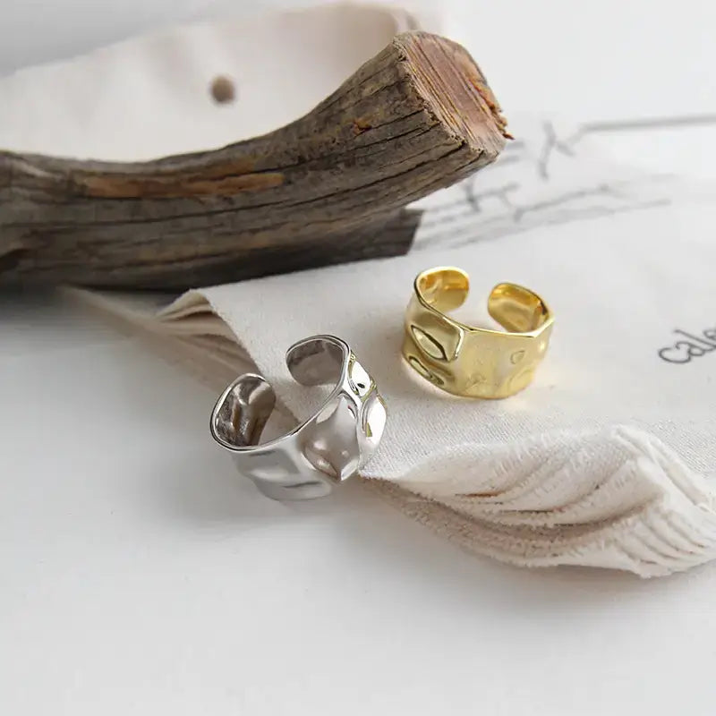 Foil Texture Cuff Ring