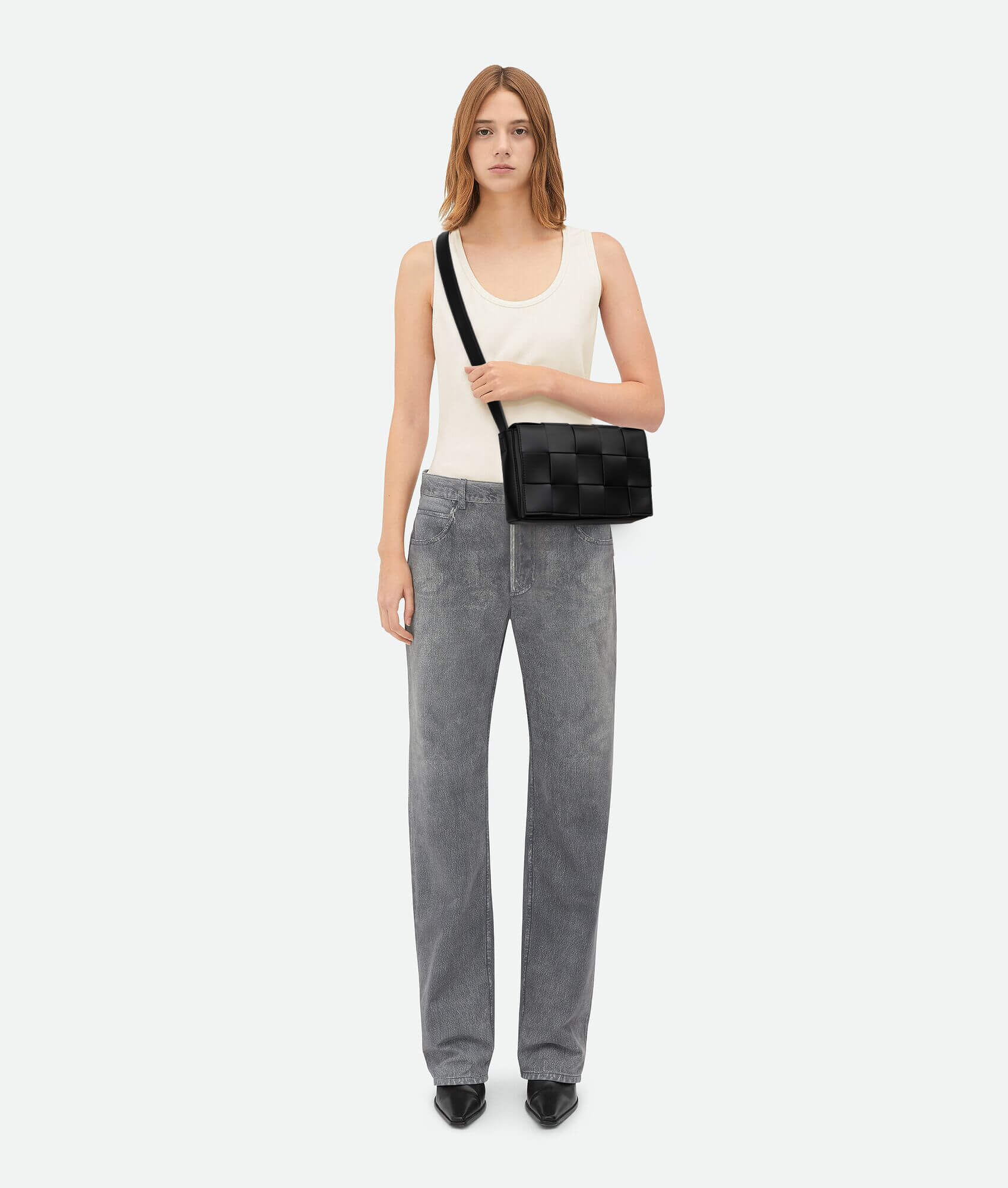 Woven Cassette Crossbody Bag