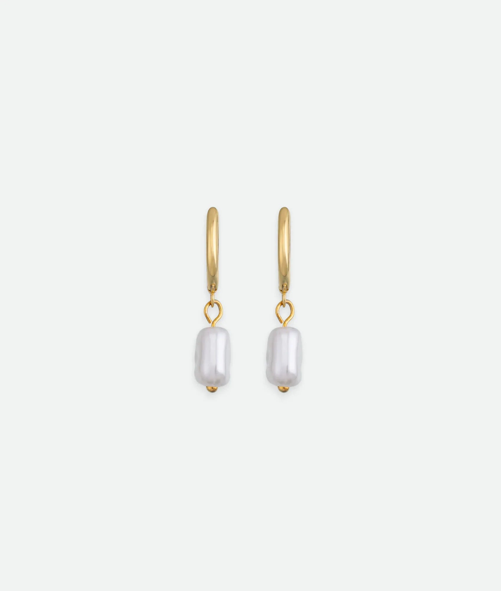 Pearl Charm Hoop Earrings
