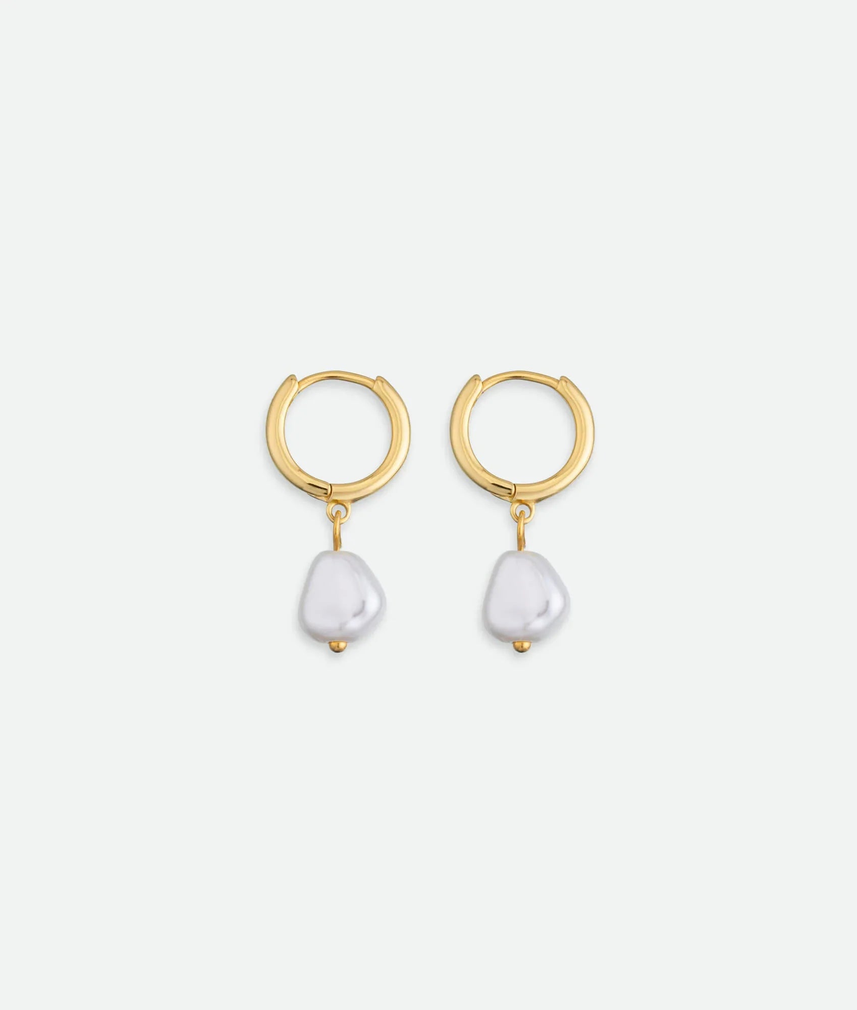Pearl Charm Hoop Earrings