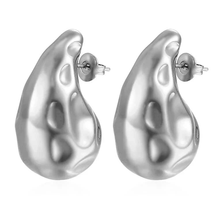 Beating Pattern Drop Earrings Silver