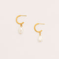 Pearl Open Hoop Earrings