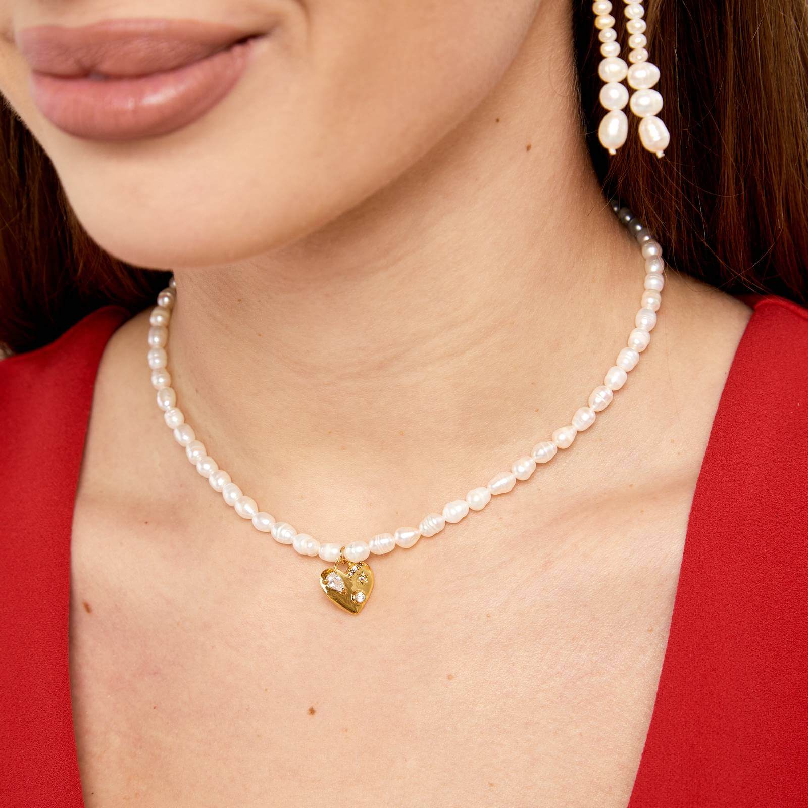 Pearls Heart necklace