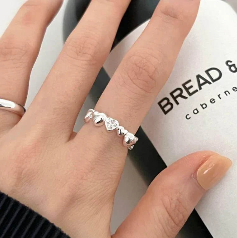 Zircon Hearts Ring