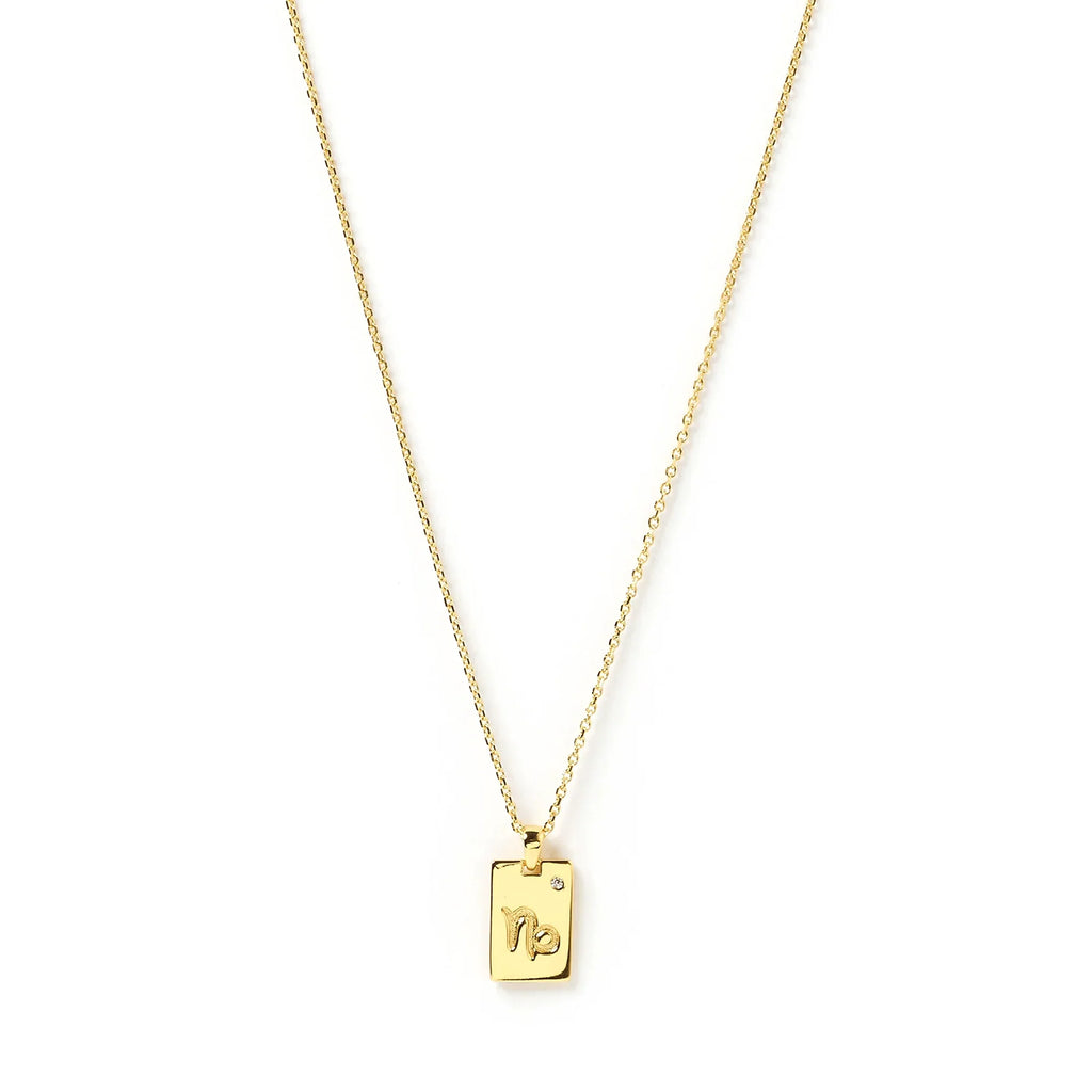 Zodiac Gold Tag Necklace