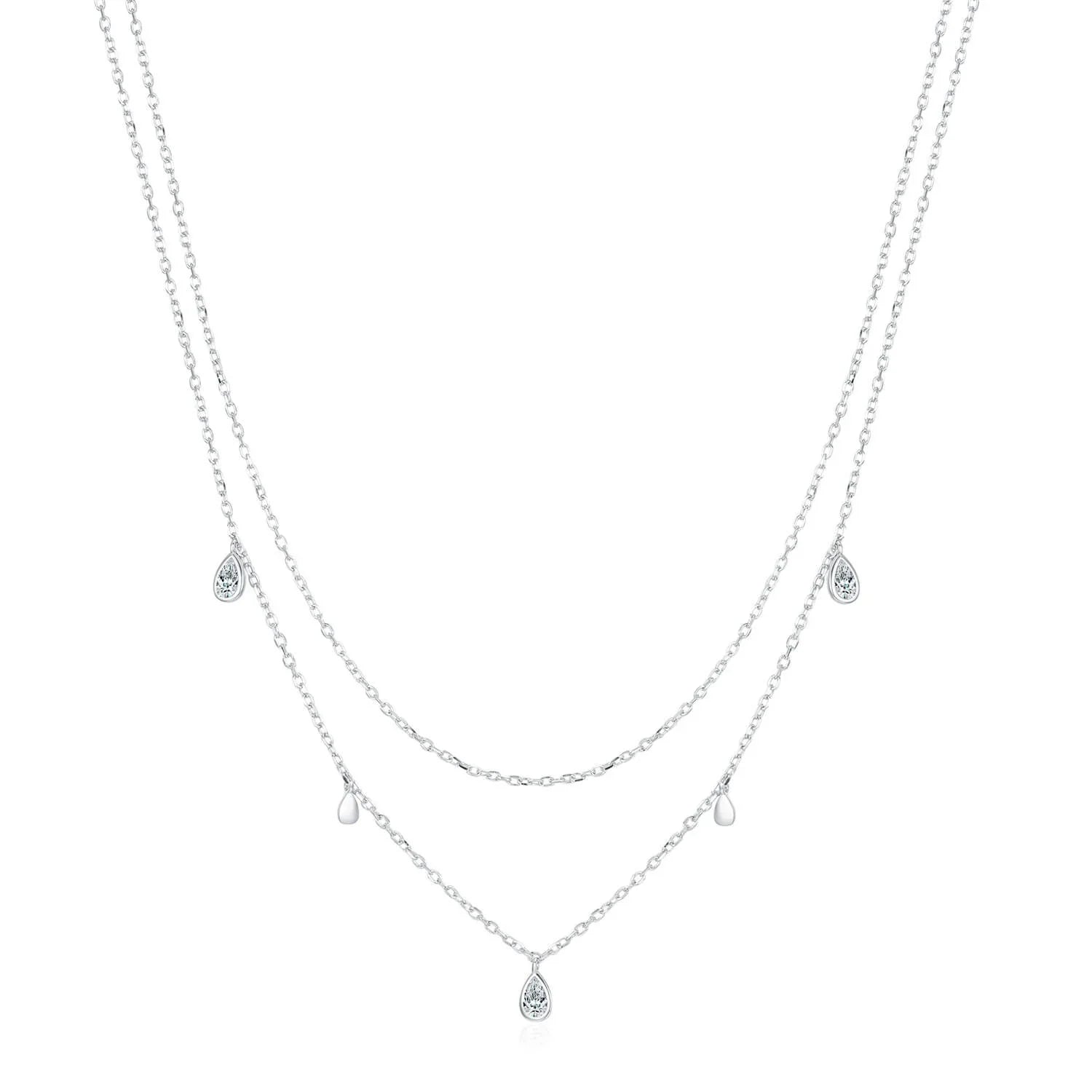 Bi-Layered Water Drop Necklace